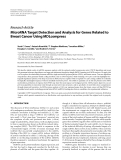 Báo cáo hóa học: " Research Article MicroRNA Target Detection and Analysis for Genes Related to Breast Cancer Using MDLcompress"