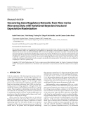 Báo cáo hóa học: "  Research Article Uncovering Gene Regulatory Networks from Time-Series Microarray Data with Variational Bayesian Structural Expectation Maximization"