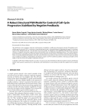 Báo cáo hóa học: "  Research Article A Robust Structural PGN Model for Control of Cell-Cycle Progression Stabilized by Negative Feedbacks"