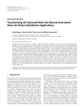 Báo cáo hóa học: "  Research Article Transforming 3D Coloured Pixels into Musical Instrument Notes for Vision Substitution Applications"