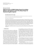 Báo cáo hóa học: " Research Article Eigenstructures of MIMO Fading Channel Correlation Matrices and Optimum Linear Precoding Designs for Maximum Ergodic Capacity"