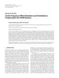 Báo cáo hóa học: " Research Article Carrier Frequency Offset Estimation and I/Q Imbalance Compensation for OFDM Systems"