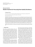 Báo cáo hóa học: "  Research Article Wavelet Transform for Processing Power Quality Disturbances"