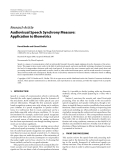 Báo cáo hóa học: "  Research Article Audiovisual Speech Synchrony Measure: Application to Biometrics"