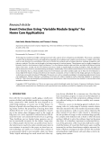 Báo cáo hóa học: " Research Article Event Detection Using “Variable Module Graphs” for Home Care Applications"