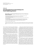 Báo cáo hóa học: "  Editorial Emerging Signal Processing Techniques for Power Quality Applications"