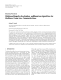 Báo cáo hóa học: " Research Article Wideband Impulse Modulation and Receiver Algorithms for Multiuser Power Line Communications"