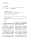 Báo cáo hóa học: "  Research Article Description of a 2-Bit Adaptive Sigma-Delta Modulation System with Minimized Idle Tones"