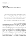 Báo cáo hóa học: " Research Article A Robust Zero-Watermarking Algorithm for Audio"