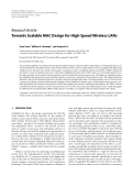 Báo cáo hóa học: "  Research Article Towards Scalable MAC Design for High-Speed Wireless LANs"