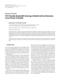 Báo cáo hóa học: " Research Article TCP-Friendly Bandwidth Sharing in Mobile Ad Hoc Networks: From Theory to Reality"