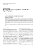 Báo cáo hóa học: "  Research Article Throughput Analysis of Large Wireless Networks with Regular Topologies"