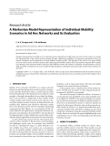 Báo cáo hóa học: " Research Article A Markovian Model Representation of Individual Mobility Scenarios in Ad Hoc Networks and Its Evaluation"