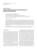 Báo cáo hóa học: "  Research Article Constructing Battery-Aware Virtual Backbones in Wireless Sensor Networks"