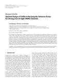 Báo cáo hóa học: "  Research Article Optimal Design of Uniform Rectangular Antenna Arrays for Strong Line-of-Sight MIMO Channels"