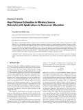 Báo cáo hóa học: "  Research Article Hop-Distance Estimation in Wireless Sensor Networks with Applications to Resources Allocation Liang Zhao and Qilian Liang"