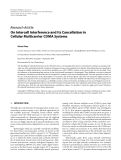 Báo cáo hóa học: " Research Article On Intercell Interference and Its Cancellation in Cellular Multicarrier CDMA Systems Simon Plass German Aer"