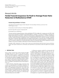 Báo cáo hóa học: "  Research Article Partial Transmit Sequences for Peak-to-Average Power Ratio Reduction in Multiantenna OFDM"