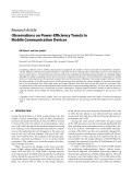 Báo cáo hóa học: "  Research Article Observations on Power-Efﬁciency Trends in Mobile Communication Devices"