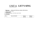 UNIT 1: LET’S SING