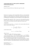 Báo cáo hóa học: "UNIQUENESS RESULTS FOR ELLIPTIC PROBLEMS WITH SINGULAR DATA"