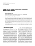 Báo cáo hóa học: " Energy-Efﬁcient Medium Access Control Protocols for Wireless Sensor Networks"