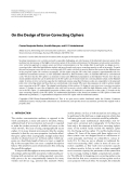 Báo cáo hóa học: " On the Design of Error-Correcting Ciphers"