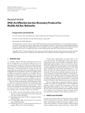 Báo cáo hóa học: " Research Article SPIZ: An Effective Service Discovery Protocol for Mobile Ad Hoc Networks"