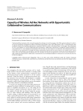 Báo cáo hóa học: " Research Article Capacity of Wireless Ad Hoc Networks with Opportunistic Collaborative Communications"