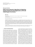 Báo cáo hóa học: " Research Article Radar Sensor Networks: Algorithms for Waveform Design and Diversity with Application to ATR with Delay-Doppler Uncertainty"