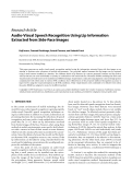 Báo cáo hóa học: " Research Article Audio-Visual Speech Recognition Using Lip Information Extracted from Side-Face Images"