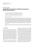 Báo cáo hóa học: "  Research Article Energy-Efﬁcient Transmission of Wavelet-Based Images in Wireless Sensor Networks"