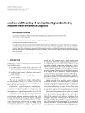 Báo cáo hóa học: "  Analysis and Modeling of Echolocation Signals Emitted by Mediterranean Bottlenose Dolphins"