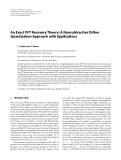 Báo cáo hóa học: " An Exact FFT Recovery Theory: A Nonsubtractive Dither Quantization Approach with Applications"