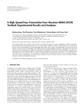 Báo cáo hóa học: " A High-Speed Four-Transmitter Four-Receiver MIMO OFDM Testbed: Experimental Results and Analyses"