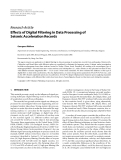 Báo cáo hóa học: "Research Article Effects of Digital Filtering in Data Processing of Seismic Acceleration Records"