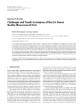 Báo cáo hóa học: " Research Article Challenges and Trends in Analyses of Electric Power Quality Measurement Data"