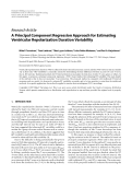 Báo cáo hóa học: "  Research Article A Principal Component Regression Approach for Estimating Ventricular Repolarization Duration Variability"