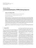 Báo cáo hóa học: " Research Article Constrained Optimization of MIMO Training Sequences"