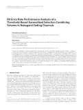 Báo cáo hóa học: "  Bit Error Rate Performance Analysis of a Threshold-Based Generalized Selection Combining Scheme in Nakagami "