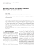 Báo cáo hóa học: "  An Optimal Medium Access Control with Partial Observations for Sensor Networks"