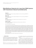 Báo cáo hóa học: " Blind Multiuser Detection for Long-Code CDMA Systems with Transmission-Induced Cyclostationarity"