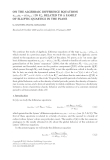 ON THE ALGEBRAIC DIFFERENCE EQUATIONS un+2 un = ψ(un+1 ) IN R+ , RELATED TO A FAMILY ∗ OF