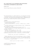 ON A BOUNDARY VALUE PROBLEM FOR NONLINEAR FUNCTIONAL DIFFERENTIAL EQUATIONS ROBERT HAKL Received 21