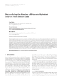 Báo cáo hóa học: " Determining the Number of Discrete Alphabet Sources from Sensor Data"