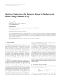 Báo cáo hóa học: " Quickest Detection of a Random Signal in Background Noise Using a Sensor Array"