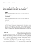 Báo cáo hóa học: " A Joint Solution to Scheduling and Power Control for Multicasting in Wireless Ad Hoc Networks"