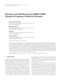 Báo cáo hóa học: "  Receivers and CQI Measures for MIMO-CDMA Systems in Frequency-Selective Channels"