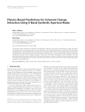 Báo cáo hóa học: "  Physics-Based Predictions for Coherent Change Detection Using X-Band Synthetic Aperture Radar"