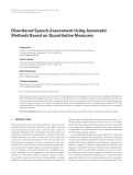 Báo cáo hóa học: "  Disordered Speech Assessment Using Automatic Methods Based on Quantitative Measures"